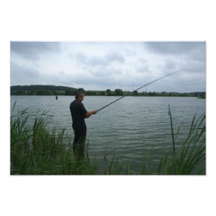 Der Fischer im Abend Fotodruck