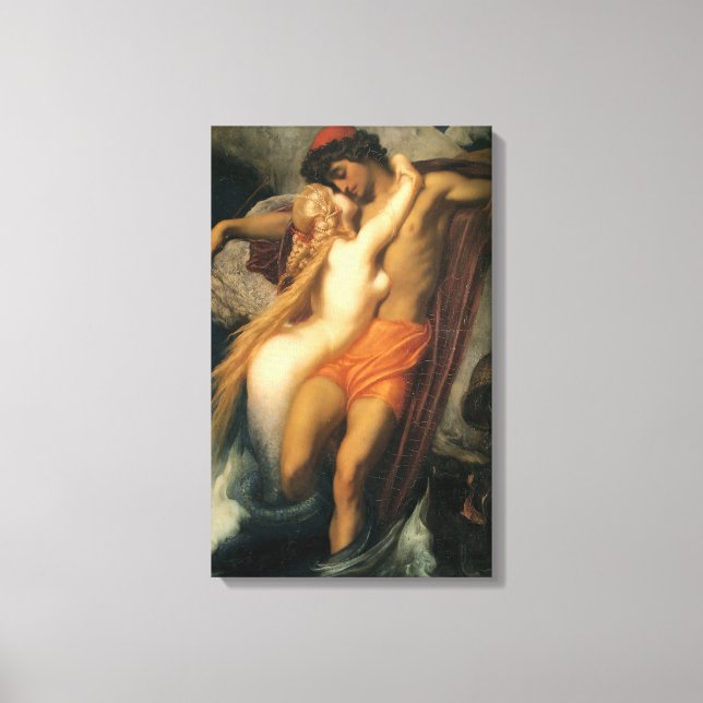 Der Fischer und der Syren (von Frederic Leighton) Leinwanddruck (Vorderseite)