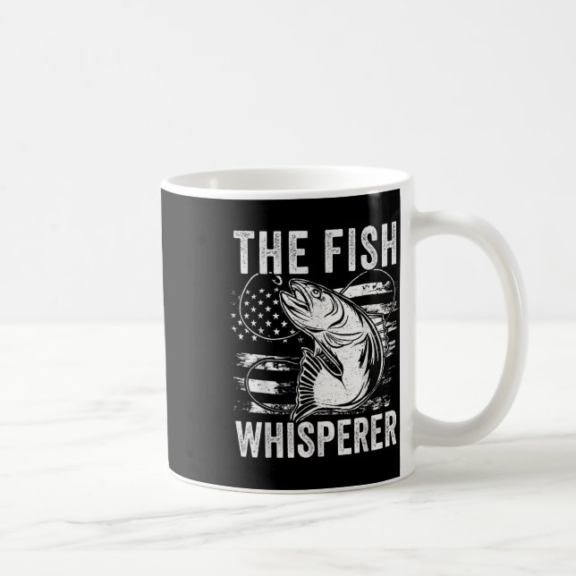 Der Fischflüsterer Us Flagge Fischen  Kaffeetasse (Rechts)
