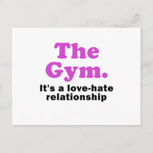Der Fitnessraum ist eine Liebe Hass Beziehung Postkarte