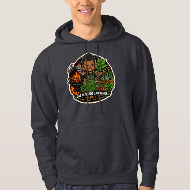 Der Flaming Gardener Hoodie (Vorderseite)