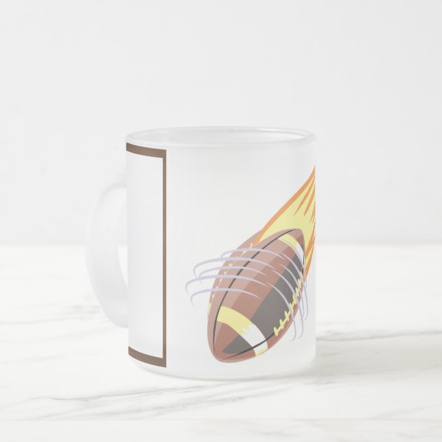 Der flammende Fußball - Mattglastasse (Vorderseite Links)