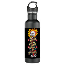 Der flammende Schädel spürt die Angst Edelstahlflasche