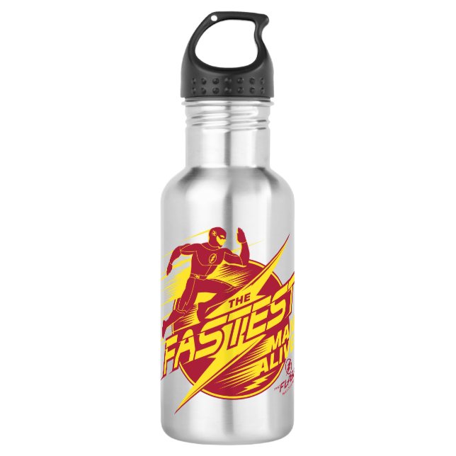 Der Flash | Der schnellste Mensch lebt Edelstahlflasche (Vorderseite)