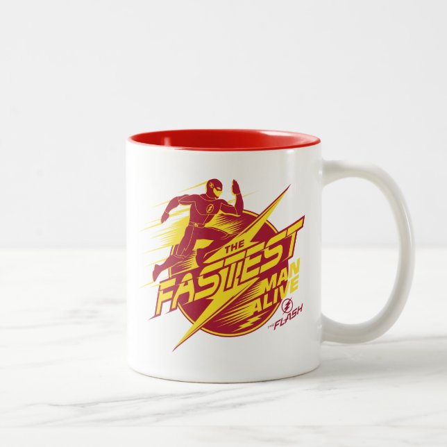Der Flash | Der schnellste Mensch lebt Zweifarbige Tasse (Rechts)