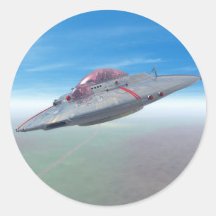 Der flatternde Saucer-Aufkleber Runder Aufkleber