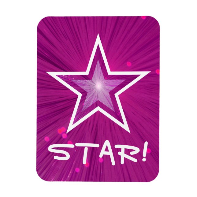Der flexible Magnet "STAR" mit rosa Sternen! (Vertikal)