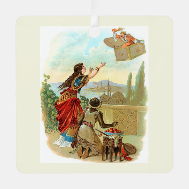 Der fliegende Koffer  Ornament Aus Metall (Vorderseite)