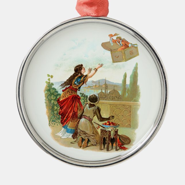Der fliegende Koffer  Ornament Aus Metall (Vorne)