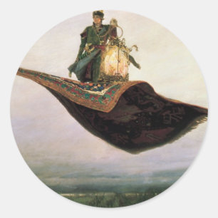 Der fliegende Teppich Runder Aufkleber