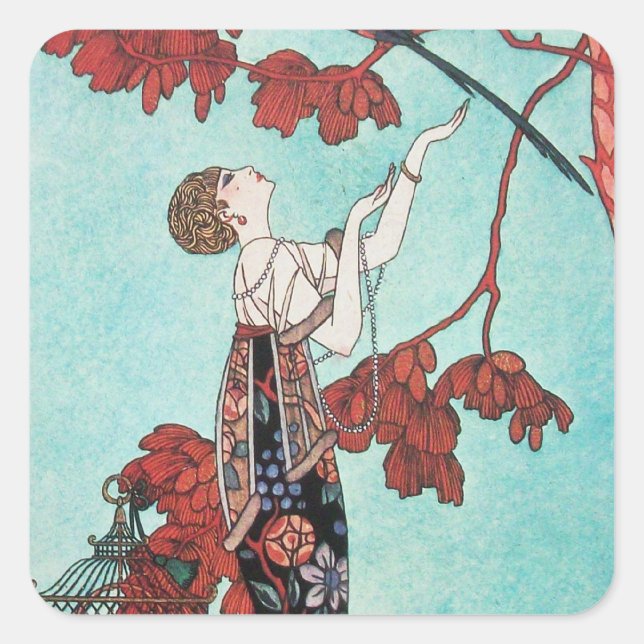 DER FLIGHTLOSE, SCHÖNHEITSGESCHMACK-DESIGNER QUADRATISCHER AUFKLEBER (Vorderseite)