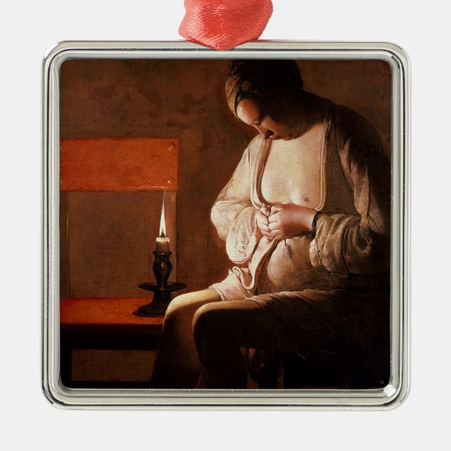 Der Floh-Fänger Silbernes Ornament (Vorne)