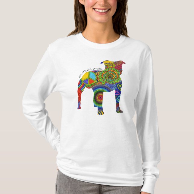 Der Flowy "der FriedensLiebe-u. -gruben-Stier-" T-Shirt (Vorderseite)