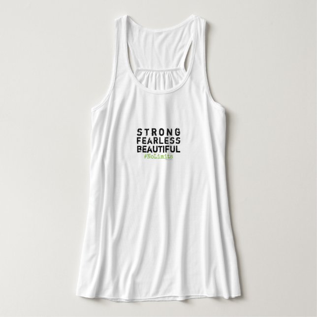 Der Flowy der starken furchtlosen schönen Frauen Tank Top (Design Vorderseite)