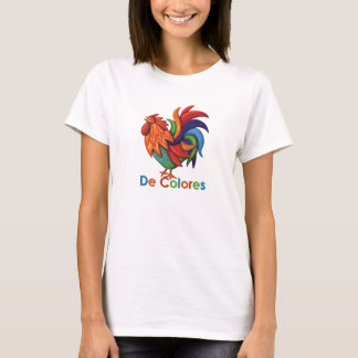 Der Flowy Frauen De Colores Rooster Gallo T-Shirt