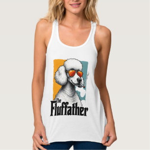 Der Fluffather Poodle Vintage Lustiger Hund Mafia Tank Top