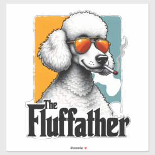 Der Fluffather Pudel Vintage Lustiger Hund Mafia V Aufkleber