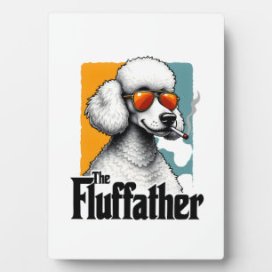 Der Fluffather Pudel Vintage Lustiger Hund Mafia V Fotoplatte