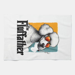 Der Fluffather Pudel Vintage Lustiger Hund Mafia V Geschirrtuch