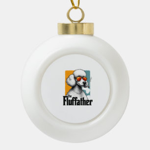 Der Fluffather Pudel Vintage Lustiger Hund Mafia V Keramik Kugel-Ornament