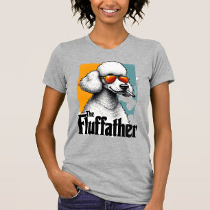 Der Fluffather Pudel Vintage Lustiger Hund Mafia V T-Shirt