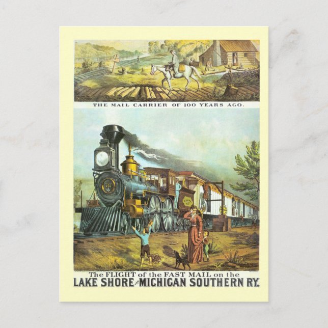 Der Flug der schnellen Post Postkarte (Vorderseite)