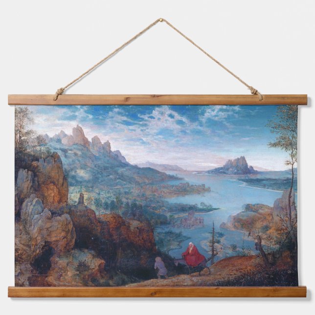 Der Flug nach Ägypten, Pieter Bruegel Wandteppich Mit Holzrahmen (Vorne)