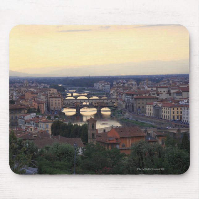 Der Fluss Arno und die Ponte Vecchio in Florenz, Mousepad (Vorne)