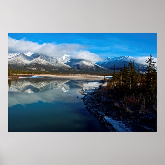 Der Fluss Athabasca im Jasper-Nationalpark Poster (Vorne)