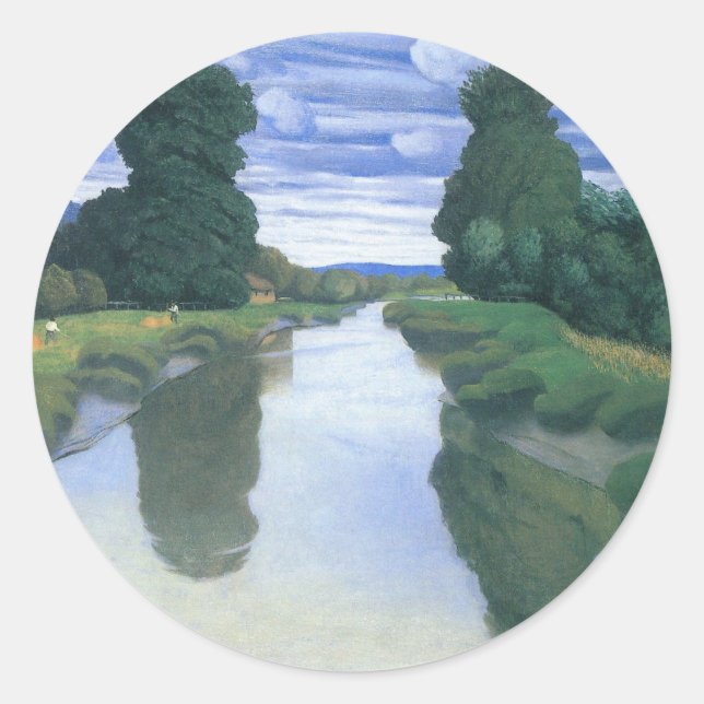 Der Fluss Berville durch Felix Vallotton, die Kuns Runder Aufkleber (Vorderseite)