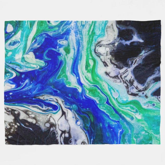 Der Fluss der abstrakten Malerei Fleecedecke (Vorderseite (Horizontal))