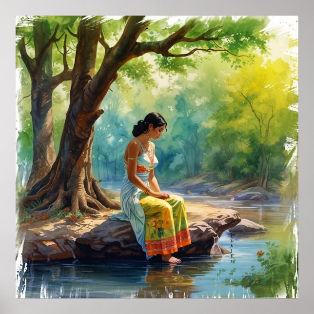 Der Fluss der Gedanken Wall Art Poster (Vorne)