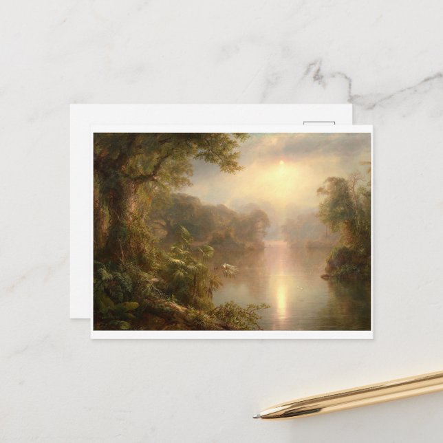 Der Fluss des Lichts, Frederic Edwin Church Postkarte (Vorderseite/Rückseite Beispiel)