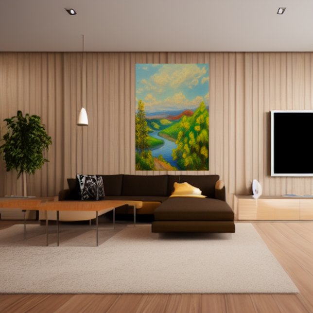 Der Fluss im Wald | AI Art Poster (Von Creator hochgeladen)