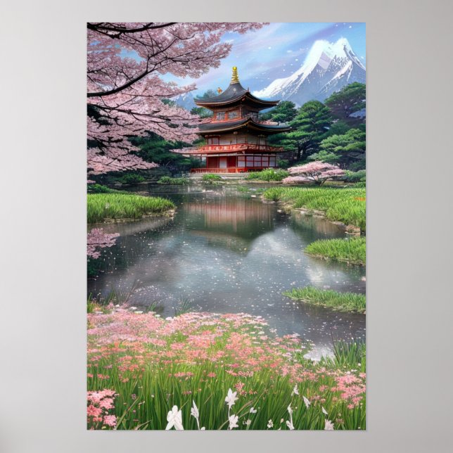 Der Fluss Lazy am Tempel Poster (Vorne)