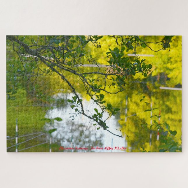 Der Fluss Liffey Kilcullen. Weihnachtsgrüße Puzzle (Horizontal)