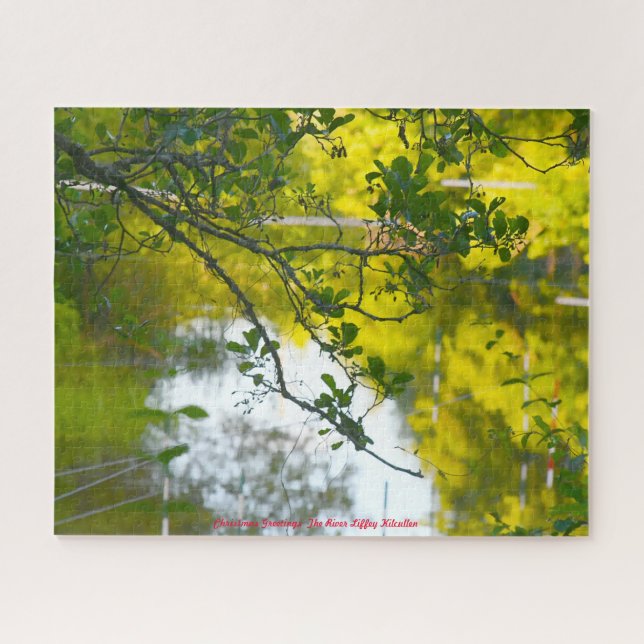 Der Fluss Liffey Kilcullen. Weihnachtsgrüße Puzzle (Horizontal)