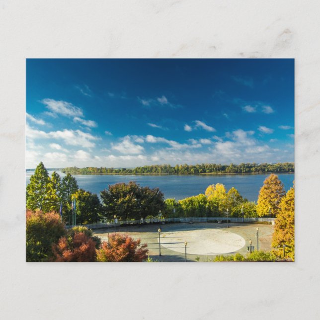 Der Fluss Ohio in Evansville, Indiana im Herbst Postkarte (Vorderseite)