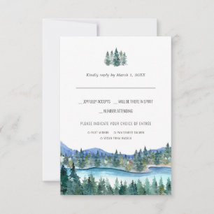 Der Fluss Pemi UAwg mit Wasserfarbe/Wahl RSVP Karte