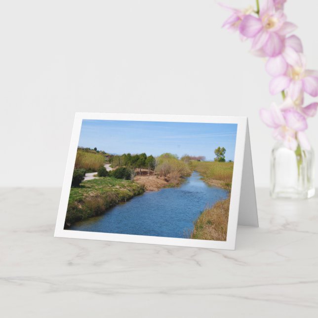 Der Fluss Turia in Riba-roja de Túria, Spanien Karte (Orchidee)