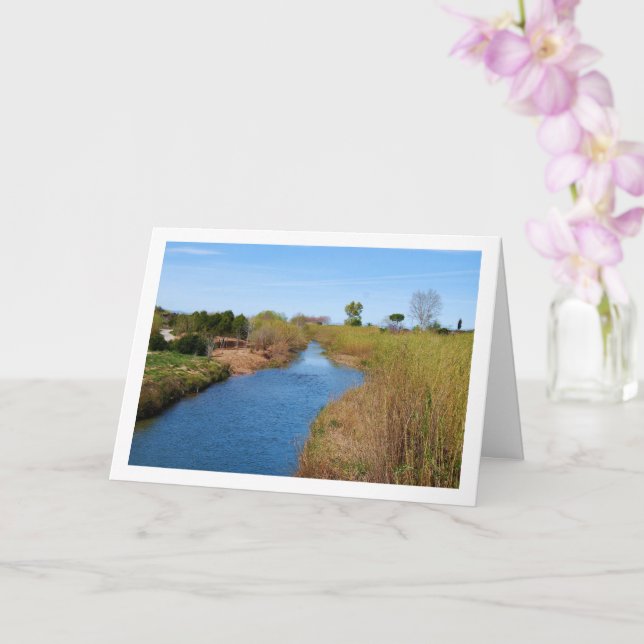 Der Fluss Turia in Riba-roja de Túria, Spanien Karte (Orchidee)