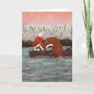 Der Flussotter Feiertagskarte