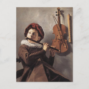 Der Flute-Player der Judith Leyster-Postkarte Postkarte