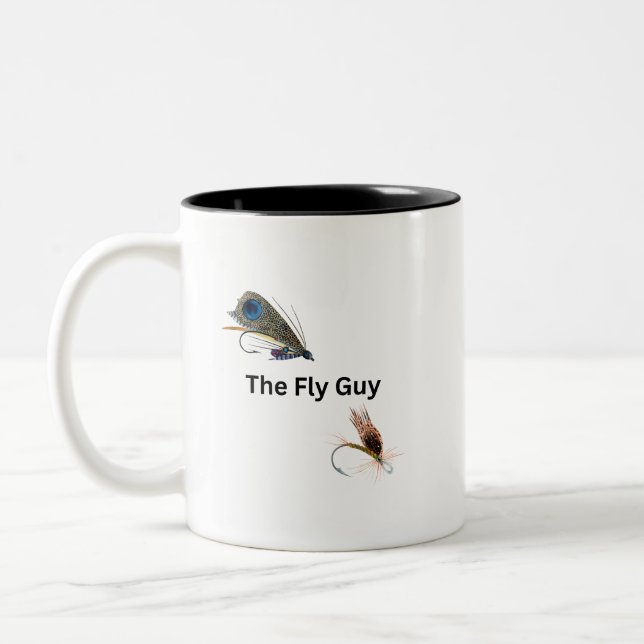Der Fly-Typ. Fischfang, Fischer, Sportler Zweifarbige Tasse (Links)