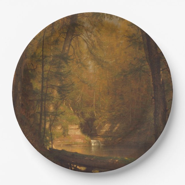 Der Forellenpool (1870) Artwork - Papierplatte Pappteller (Vorderseite)