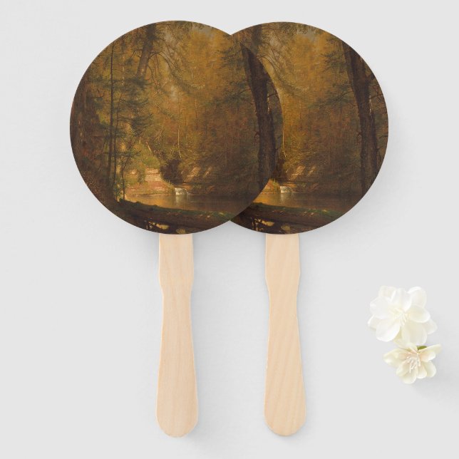 Der Forellenpool (1870) Kunstwerk - Handfan Fächer (Vorne und Hinten)