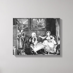 Der Fortschritt eines Harlots, Platte II, Streite Leinwanddruck