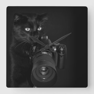 Der Fotograf - Wall Clock Quadratische Wanduhr