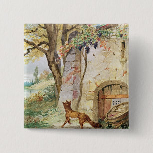 Der Fox und die Trauben, Illustration für Button