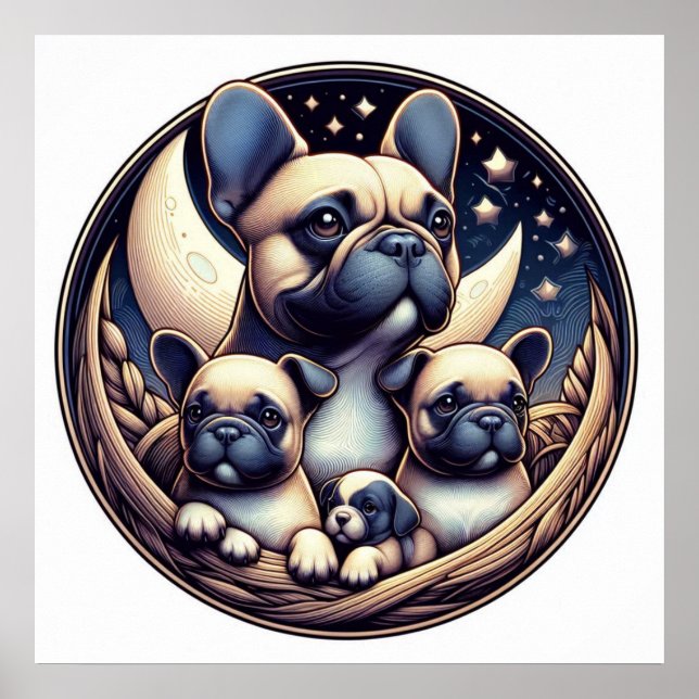 Der französische Bulldog, der Begleithund Poster (Vorne)